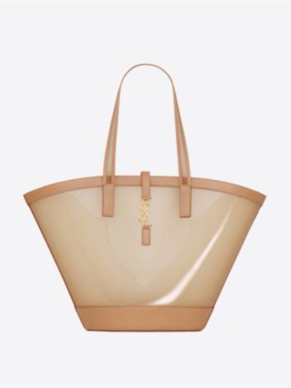 SAINT LAURENT
Panier medium in vinyl and vegetable-tanned leather tote